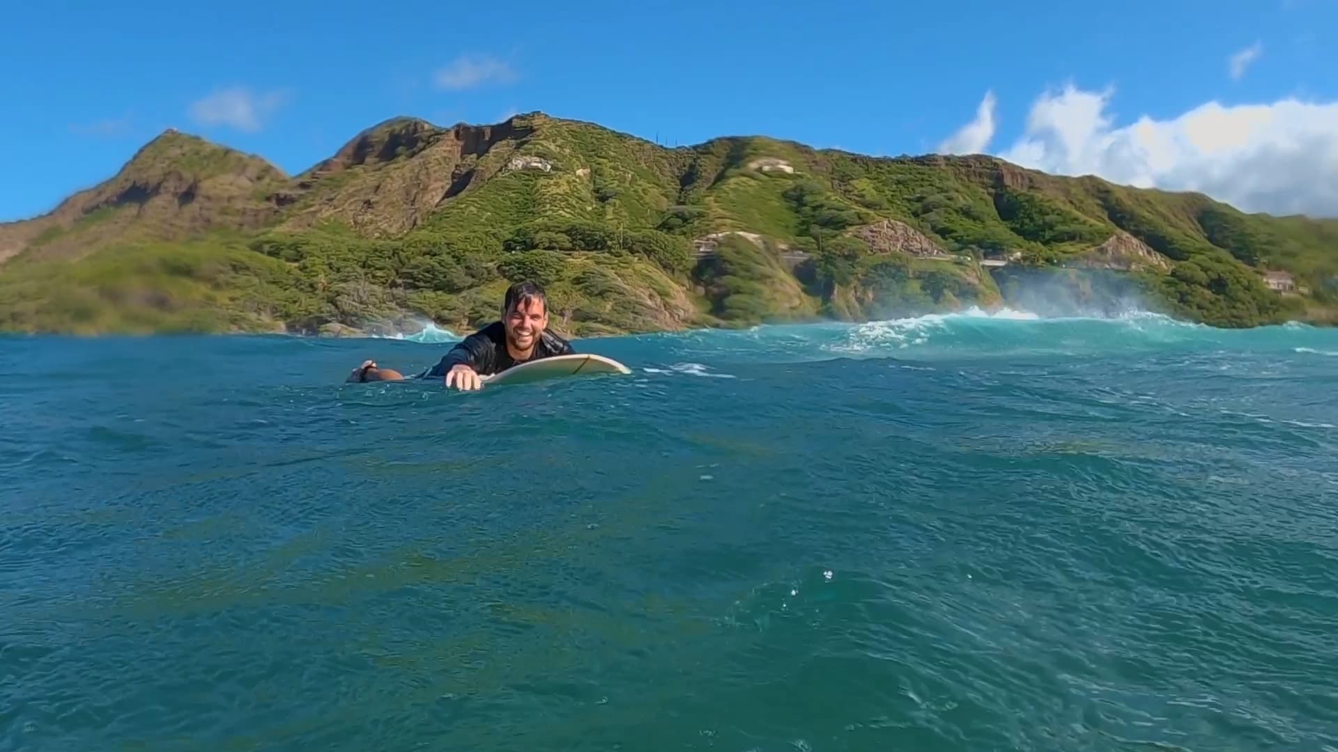 JD Wilson took up surfing in Hawaii.