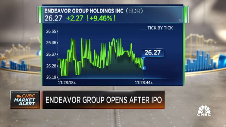 Endeavor makes its public trading debut
