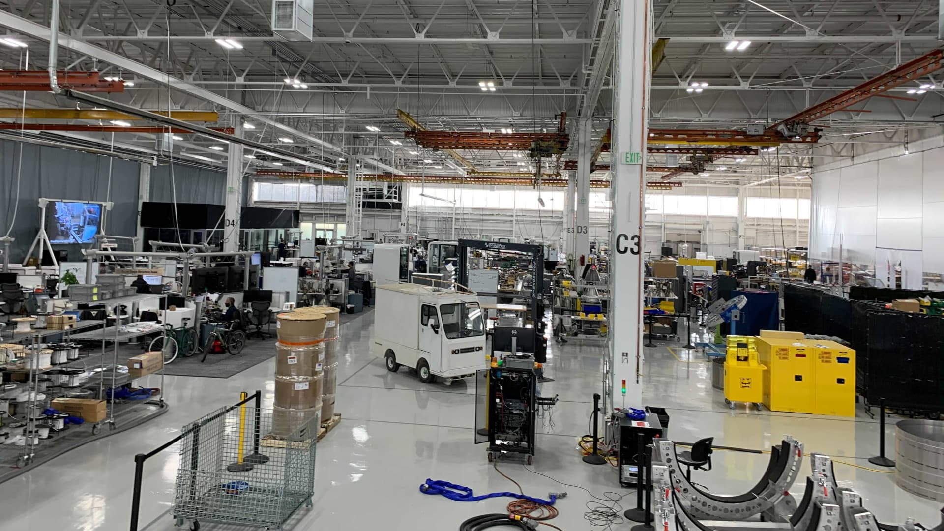 The production floor of Astra's headquarters in Alameda, California.