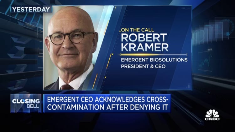 Emergent Biosolutions CEO walks back denial regarding cross contamination