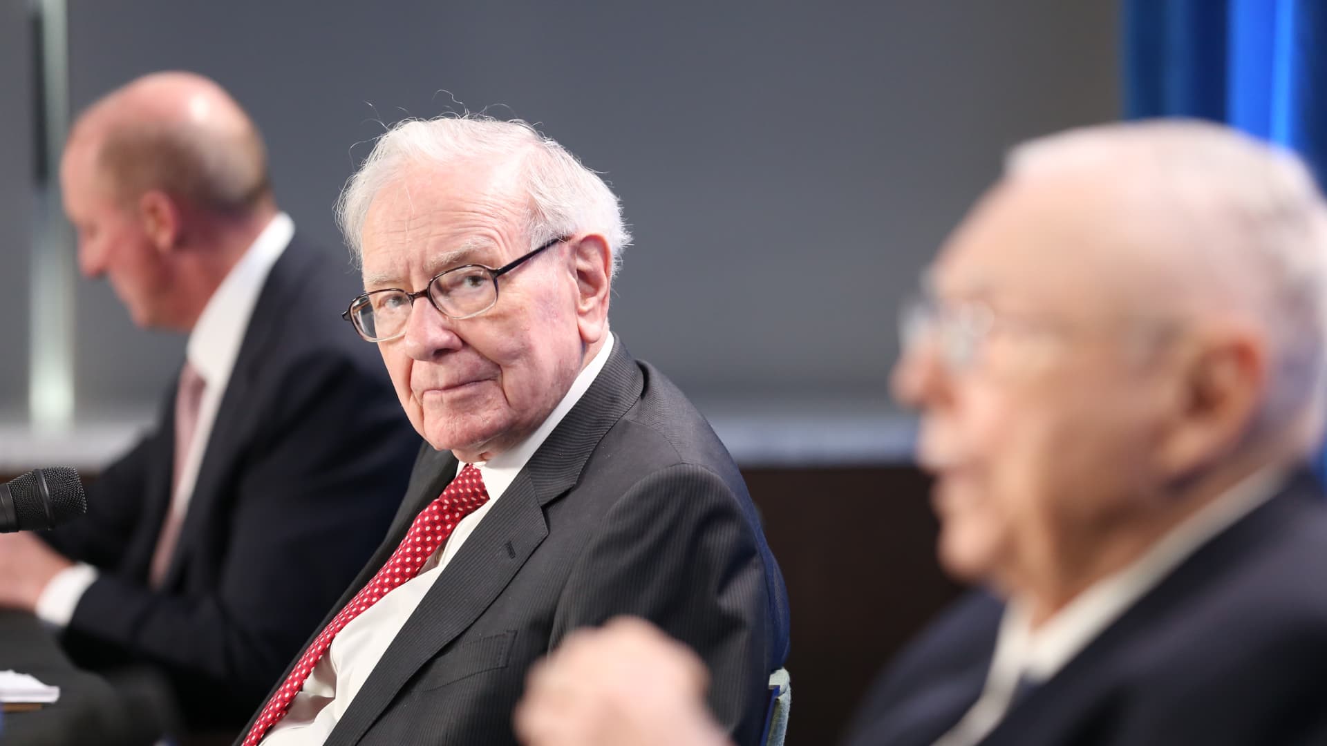 Warren Buffett at Berkshire Hathaway's annual meeting in Los Angeles California. May 1, 2021.