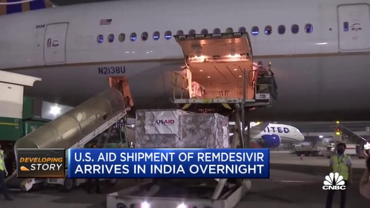 U.S. aid shipment of remdesivir arrives in India overnight