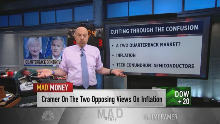 Jim Cramer on Janet Yellen's inflation comments: 'I'm sticking with Jay Powell'