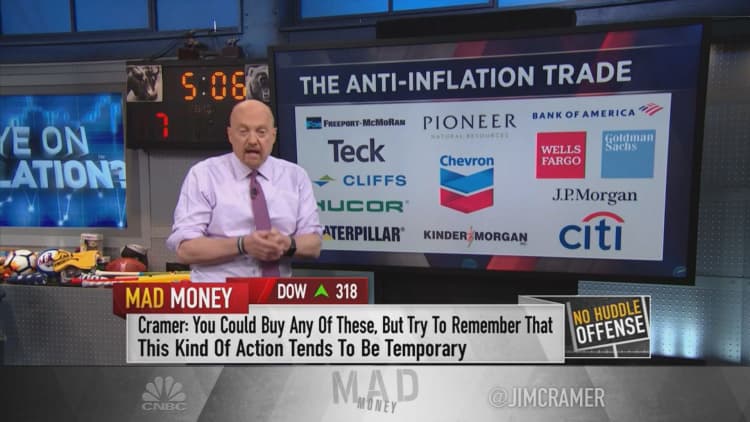 Cramer says own more than just 'inflation winners' because price pressures may be temporary