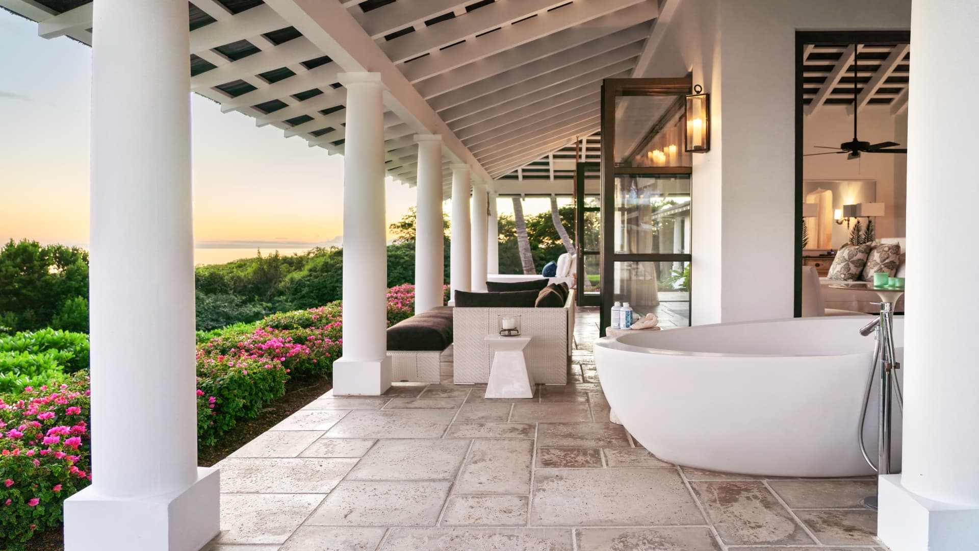There is an outdoor bathtub on the owner's suite terrace.