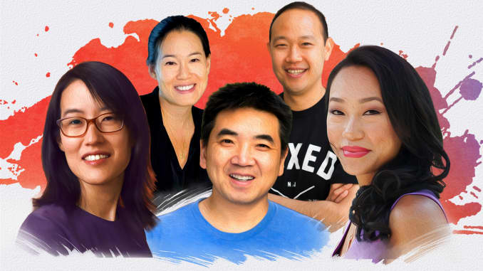 Ellen Pao, former Reddit CEO; Debby Soo, OpenTable CEO; Eric Yuan, Zoom founder and CEO; Chieh Huang, Boxed CEO; Vicky Tsai, Tatcha founder and CEO