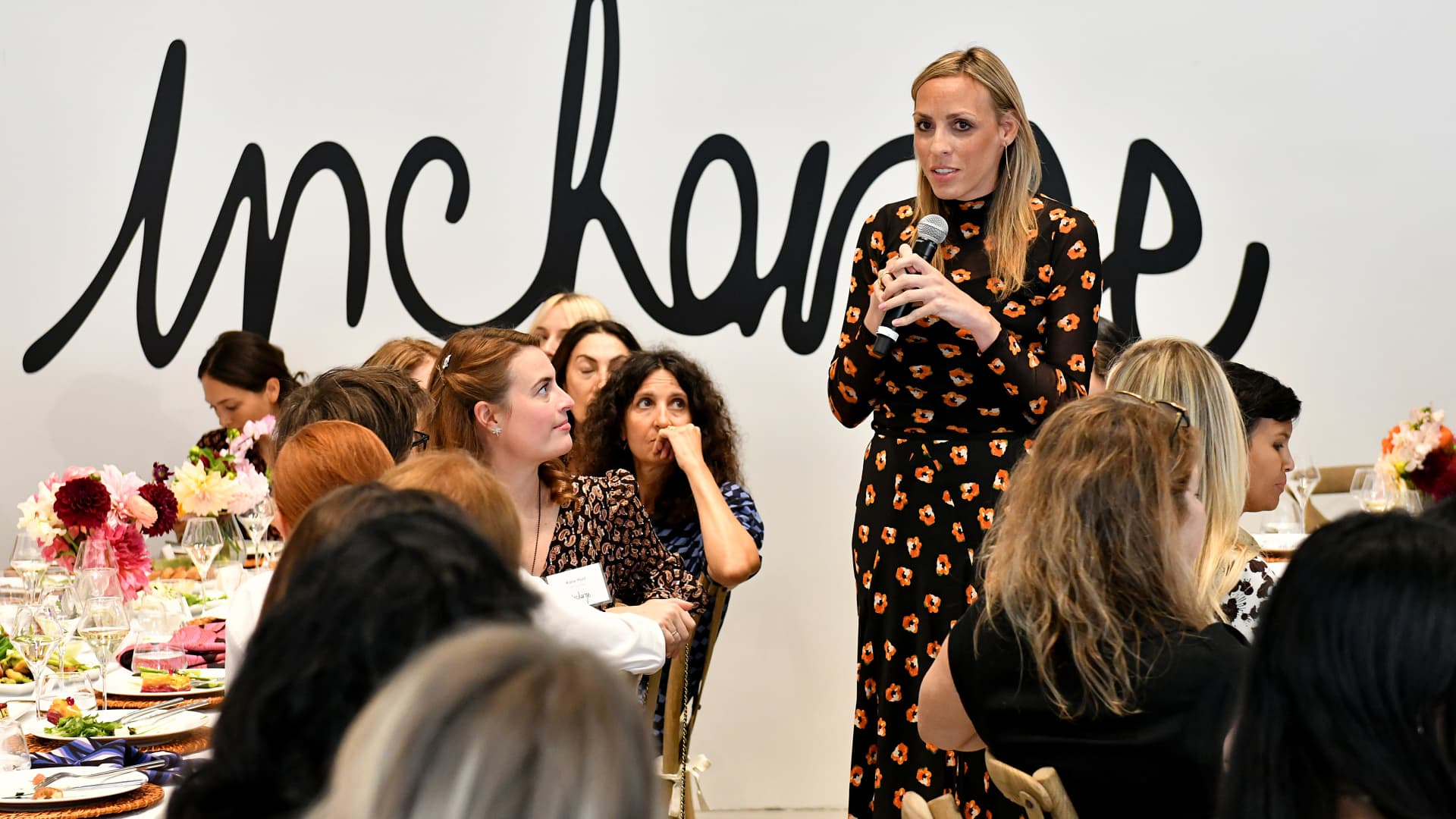 The Helm's Lindsey Taylor Wood speaks at a Sept. 5, 2019 In Charge Luncheon hosted by Diane von Furstenberg and LinkedIn in New York.