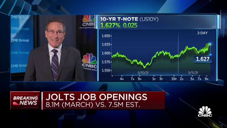 JOLTS job openings reach 8.1 million in March vs. 7.5 million estimate
