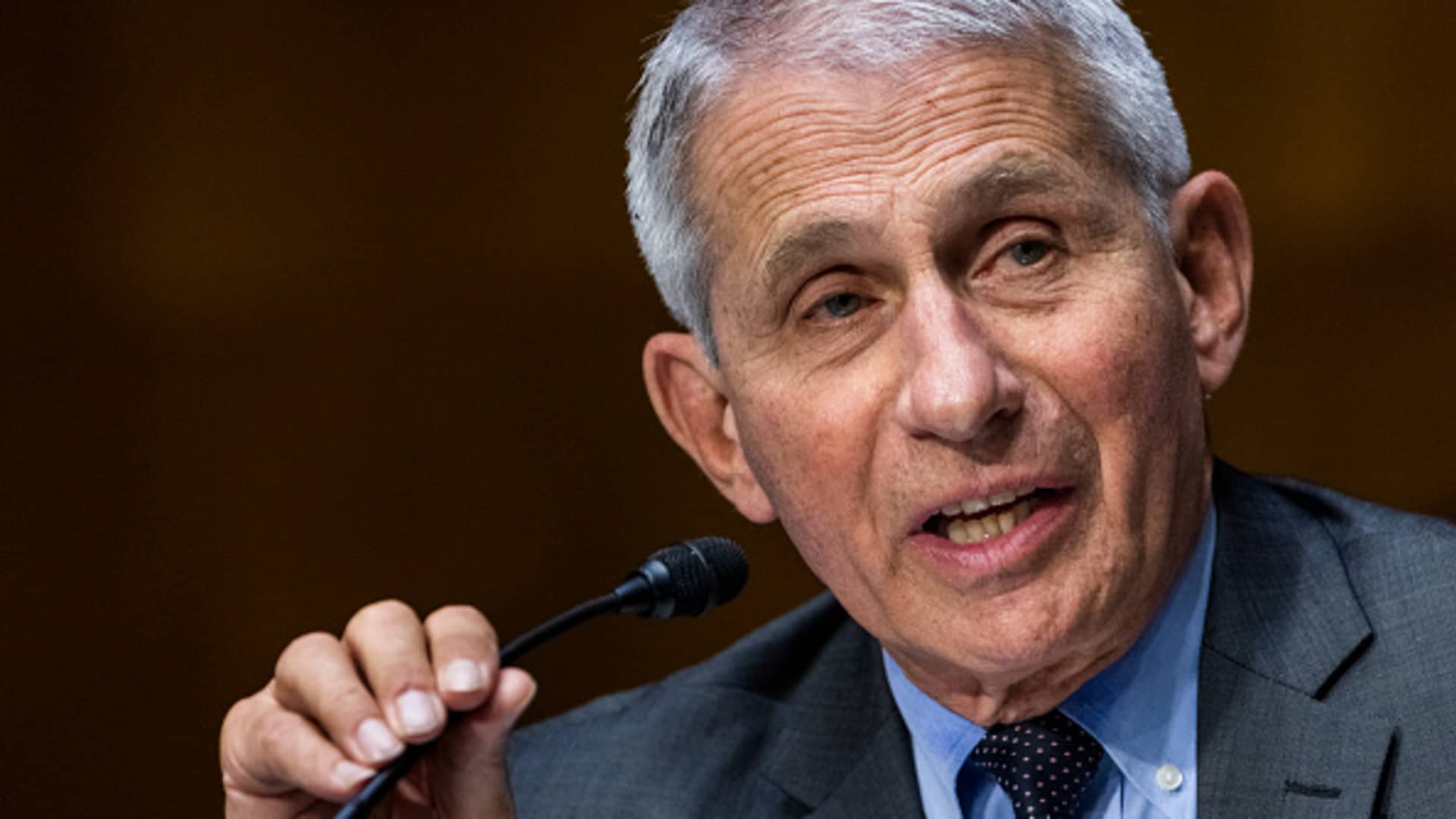 Anthony Fauci, Director of the National Institute of Allergy and Infectious Diseases at the National Institutes of Health (NIH), testifies before a Senate Health, Education, Labor, and Pensions hearing to examine an update from Federal officials on efforts to combat COVID-19 in the Dirksen Senate Office Building on May 11, 2021 in Washington, DC.