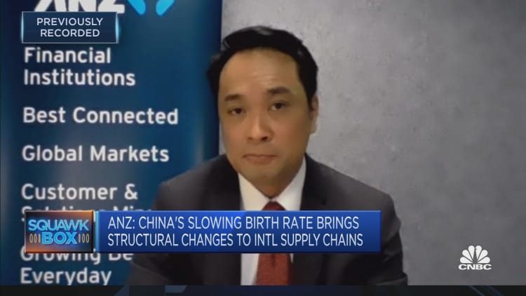 ANZ economist warns that China's aging population will be a big blow to the global supply chain
