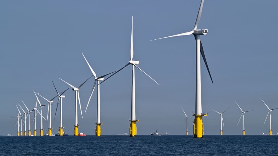 An offshore wind farm in the North Sea.