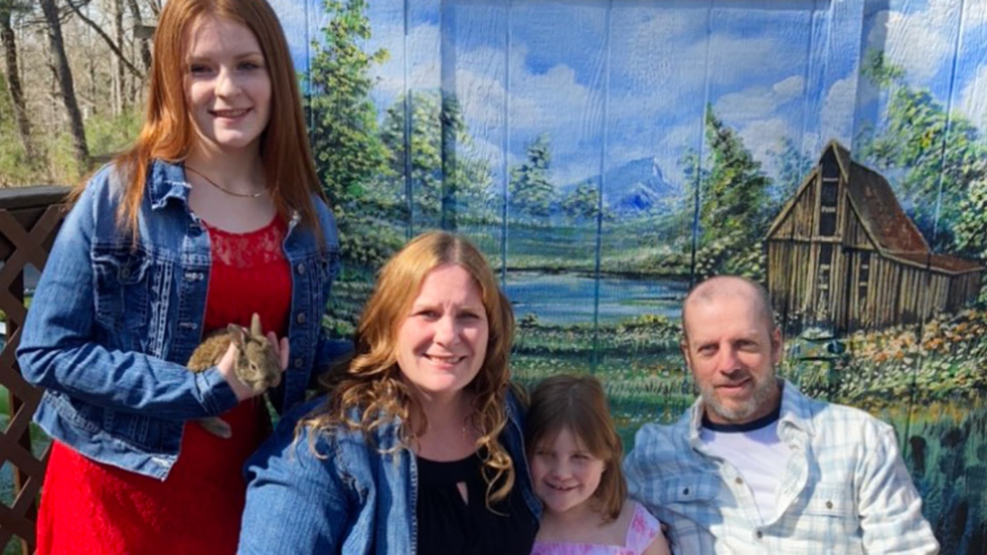 Sarah Rush, her daughters, Kylee, 15, and Adalyn, 6, and her husband Tim, 48.