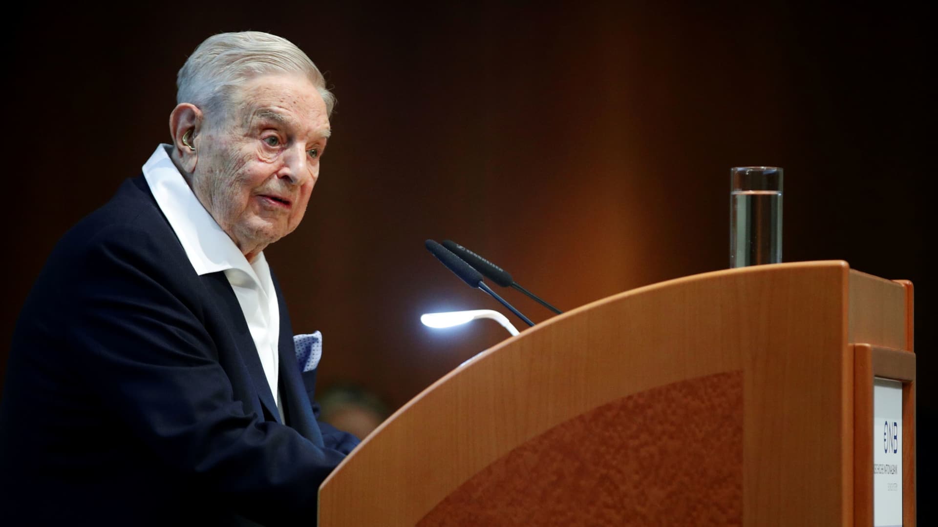 Billionaire investor George Soros speaks to the audience at the Schumpeter Award in Vienna, Austria June 21, 2019.