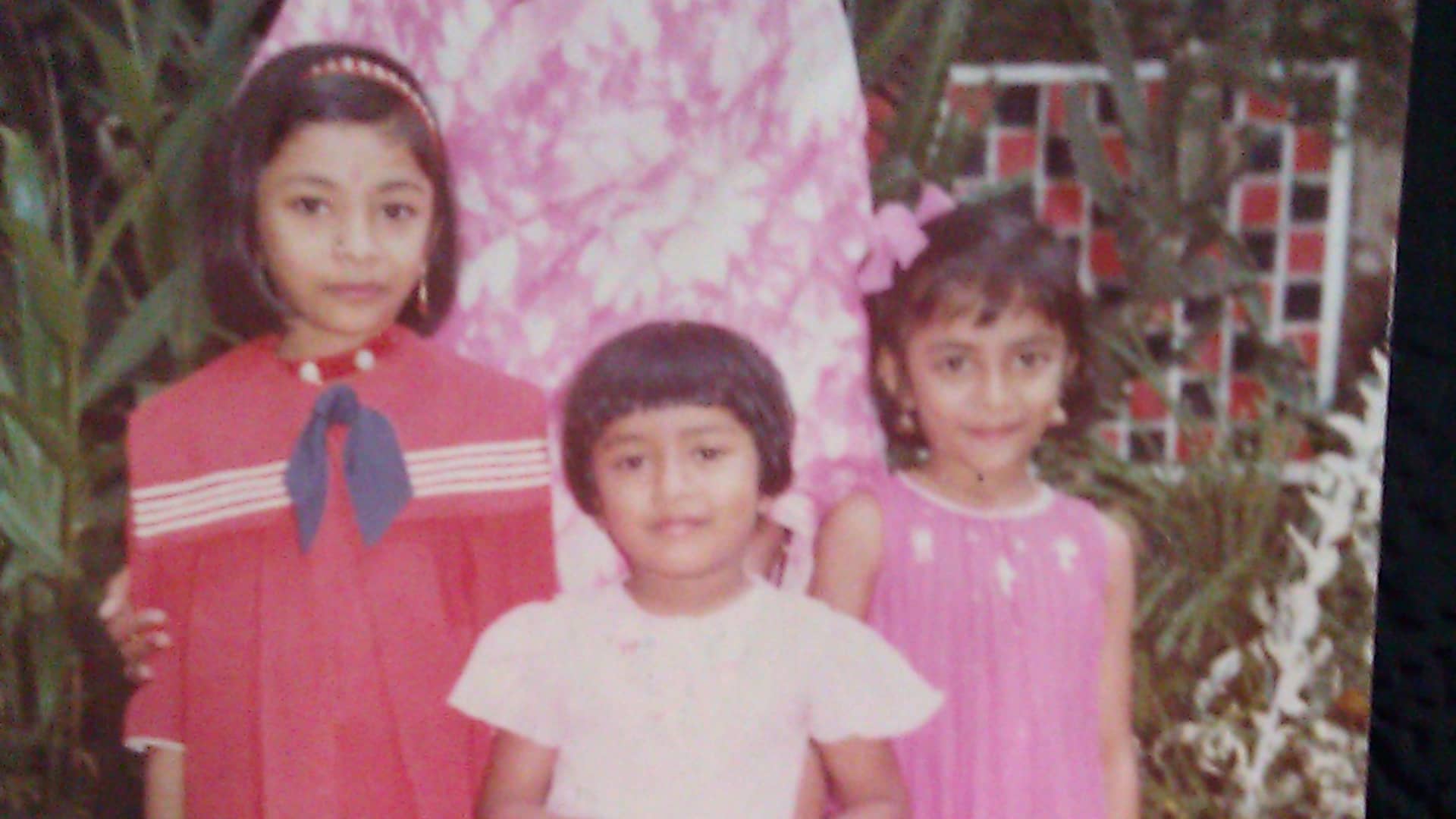 Suni Gargaro, in front row in the middle, with her mom standing in the back, at a family event in India.