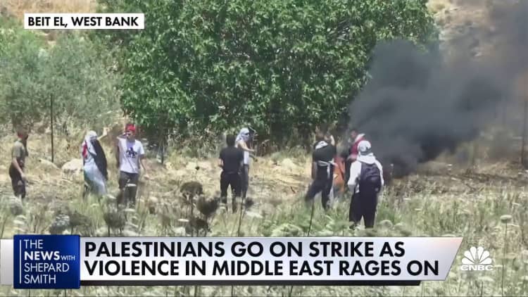 Palestinians strike as violence in the Middle East rages on