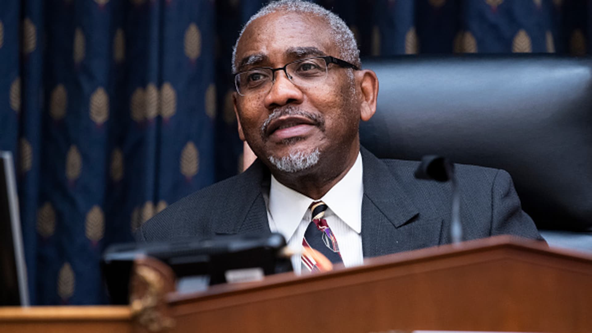 Chairman Gregory Meeks, D-N.Y., prepares for a House Foreign Affairs Committee markup in Rayburn Building on Wednesday, May 19, 2021.