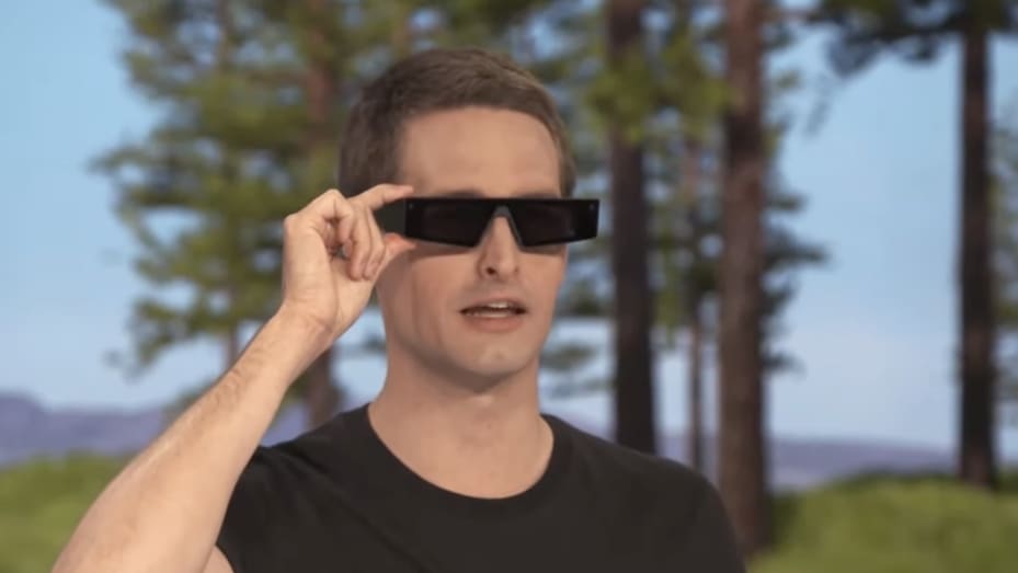 Evan Spiegel, SNAP Inc. CEO wearing Spectacles