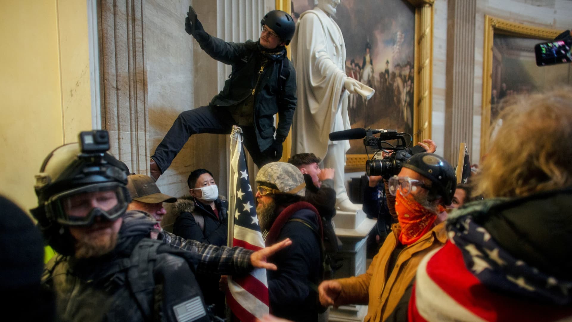 Pro-Trump protesters storm the U.S. Capitol to contest the certification of the 2020 U.S. presidential election results by the U.S. Congress, at the U.S. Capitol Building in Washington, D.C., U.S. January 6, 2021.