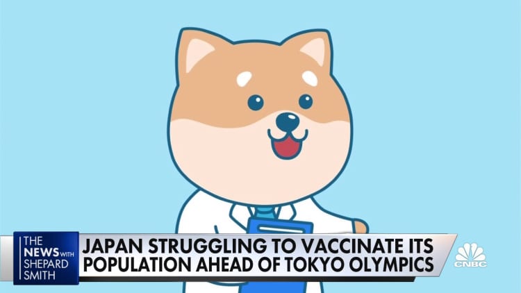 Japan struggles to vaccinate population ahead of Tokyo Olympics