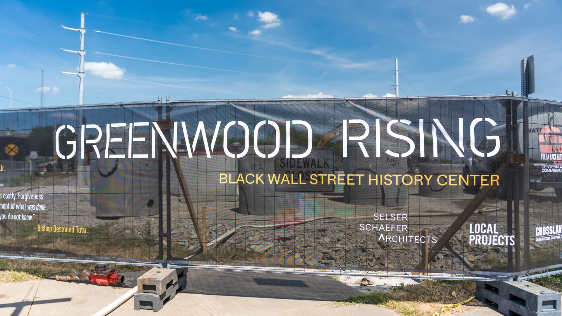 The Greenwood Rising Black Wall Street History Center stands under construction at North Greenwood Avenue in the Greenwood District of Tulsa Oklahoma, U.S., on Thursday, June 18, 2020.