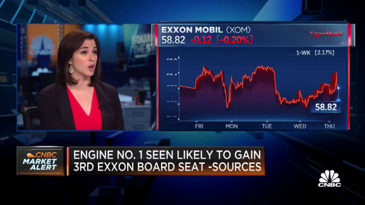Activist fund Engine No. 1 seen likely to gain third Exxon board seat, sources tell CNBC