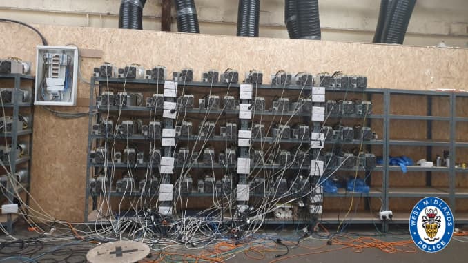 Bitcoin mine uncovered during Black Country industrial unit raid that was stealing thousands of pounds worth of electricity from the mains supply.