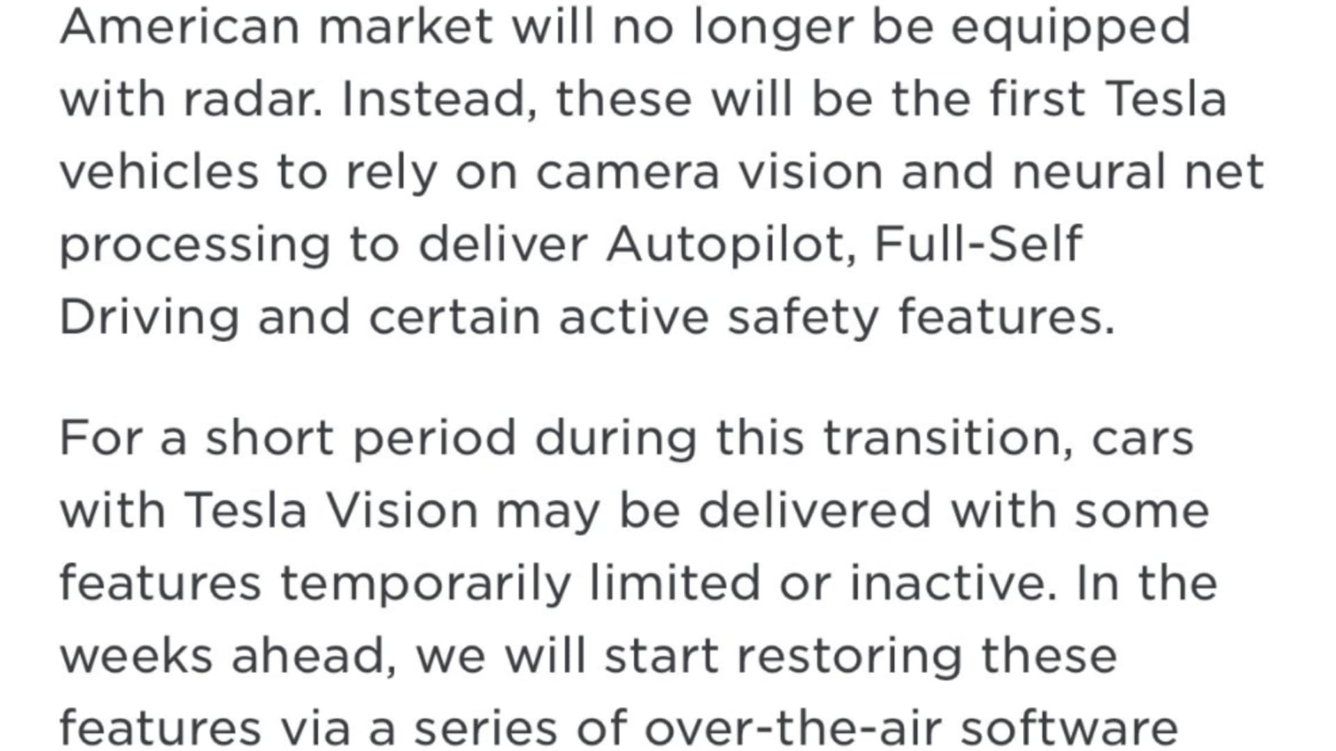 An Order Update for Tesla customers taking delivery of Model 3 or Model Y in May 2021.