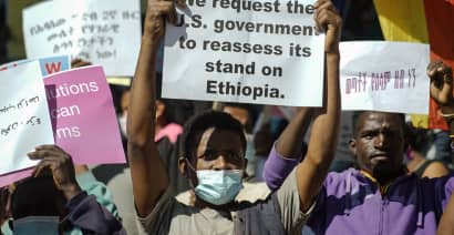 Ethiopians protest U.S. sanctions over brutal Tigray war