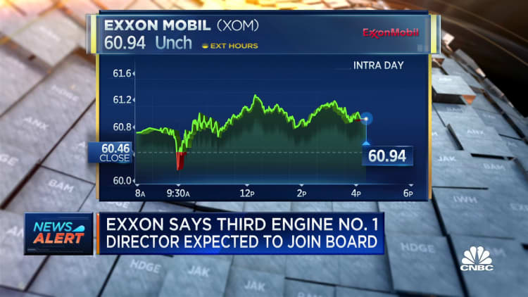 Exxon says third Engine No. 1 director expected to join the board