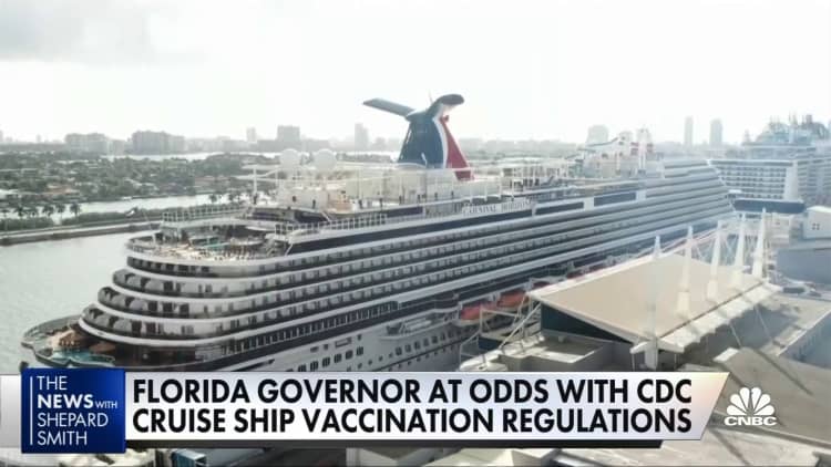 Florida governor at odds with CDC cruise ship vaccination regulations