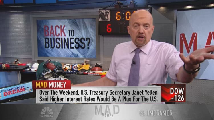 Jim Cramer: Yellen's comments on interest rates triggered decline in stocks