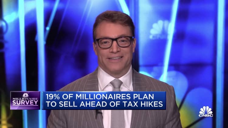 CNBC survey: 19% of millionaires plan to sell stocks ahead of capital gains tax hike
