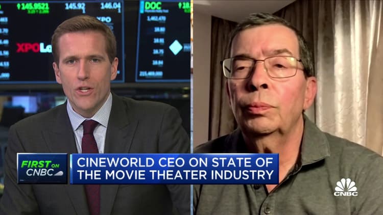 Cineworld CEO confident industry will return to 2019 numbers