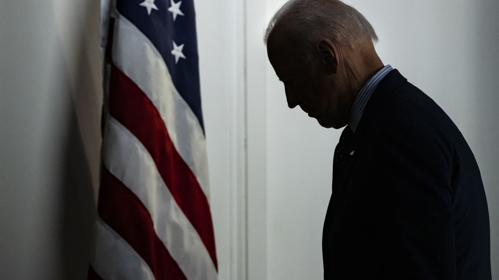 U.S. President Joe Biden departs after speaking in the Eisenhower Executive Office Building in Washington, D.C., on Wednesday, June 2, 2021.