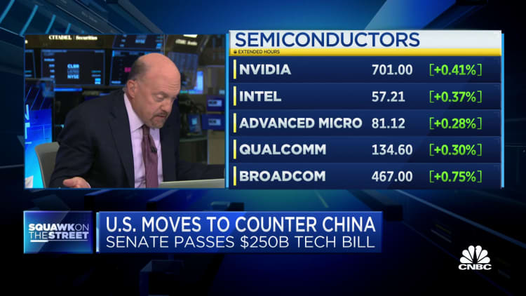 Jim Cramer on Senate passing $250 billion tech bill to compete with China