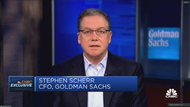 Goldman Sachs CFO Stephen Scherr says U.S. inflationary pressures are transitory, not permanent