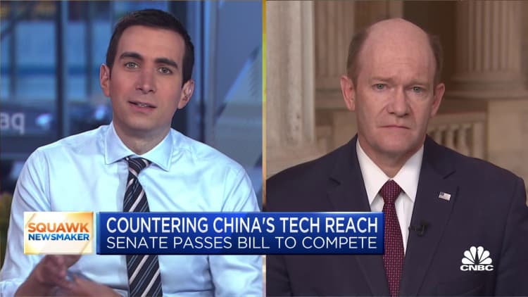 Apple and other U.S. companies remain under pressure to answer for China's 'repression,' says Sen. Chris Coons
