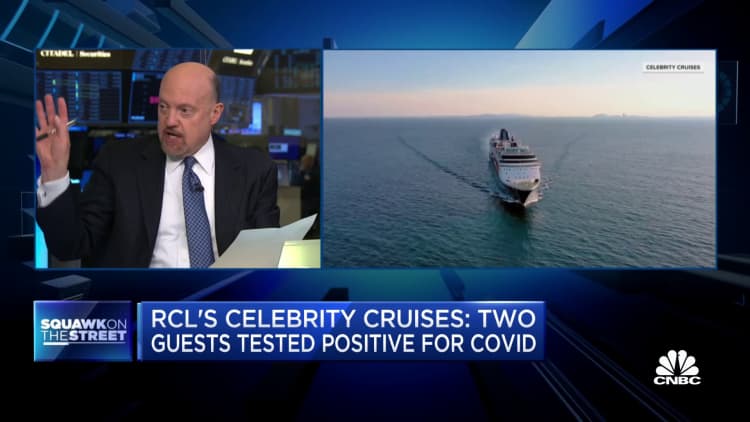 Jim Cramer has questions about two cruise line guests testing positive for Covid