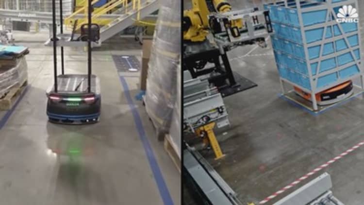 Meet Bert and Ernie, two of Amazon's new warehouse robots designed to improve worker safety