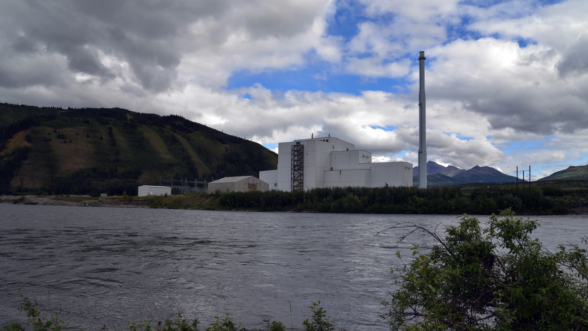 Electric plant on river, near Healy, Alaska.