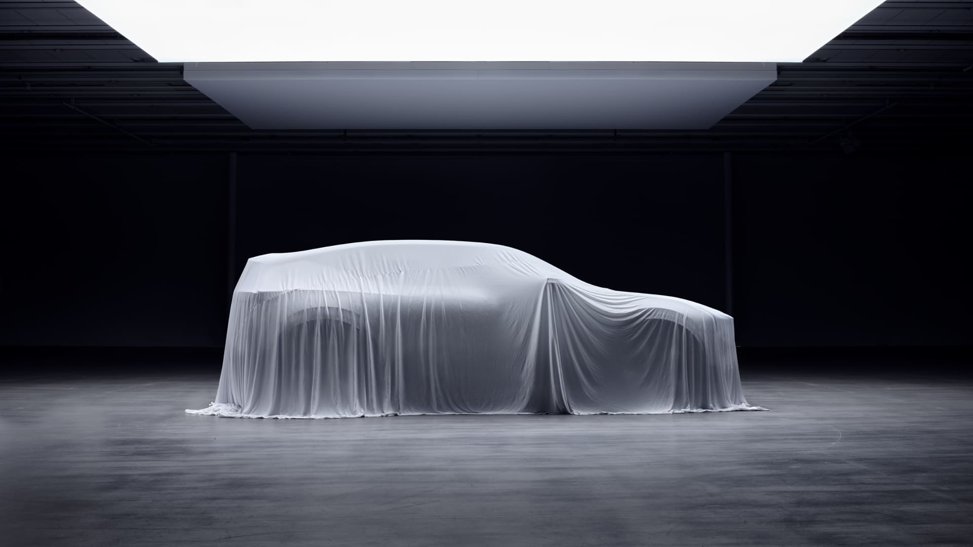 Polestar released this teaser image on June 16, 2021 of its upcoming Polestar 3 EV SUV, which will be produced by Volvo at a plant in South Carolina.