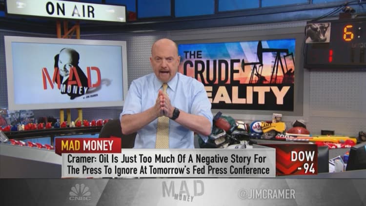 Rising oil prices makes life difficult for Fed Chair Jerome Powell, Jim Cramer says