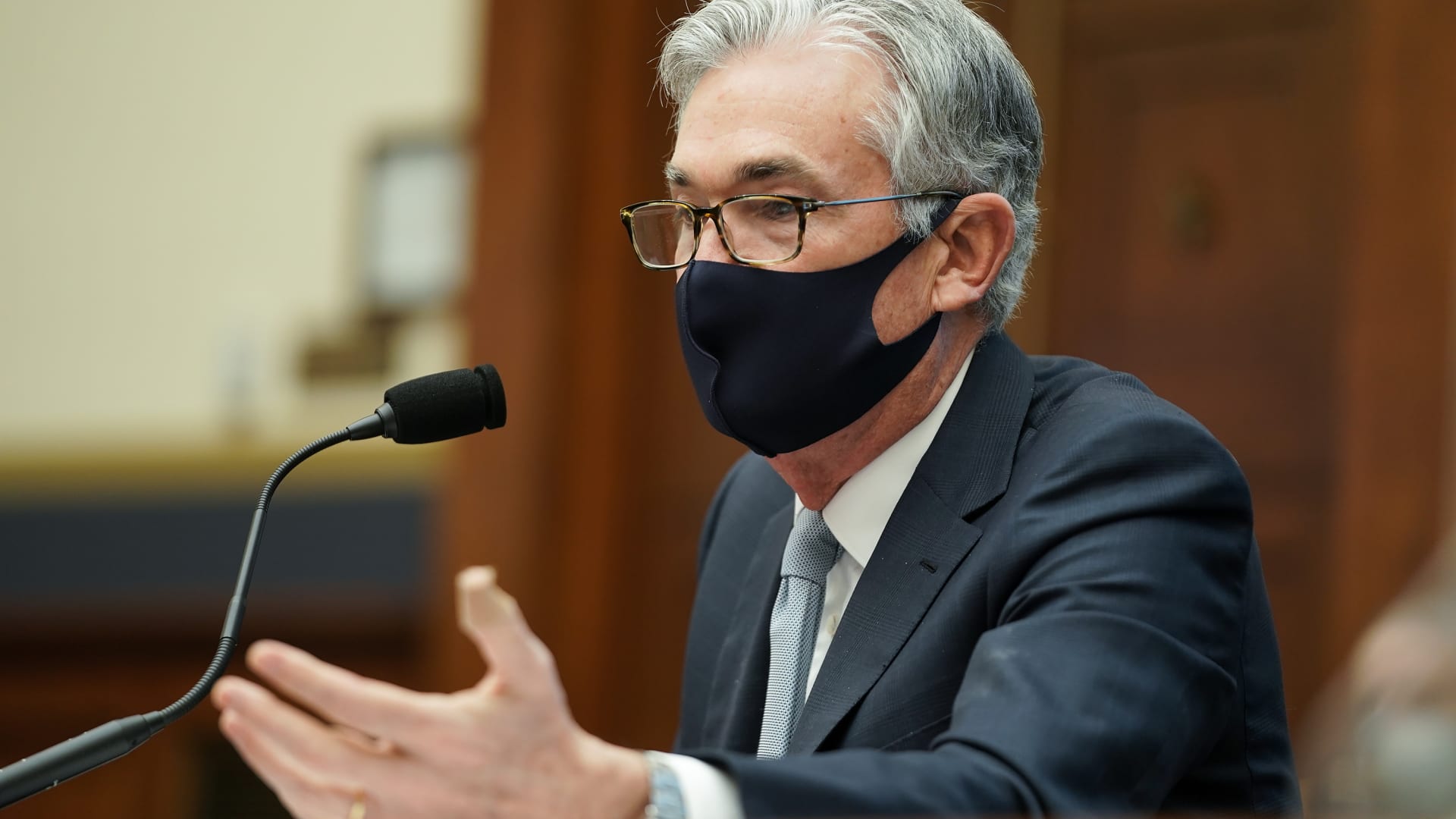 Federal Reserve Chairman Jerome Powell during a House Financial Services Committee hearing on Dec. 2, 2020 in Washington.