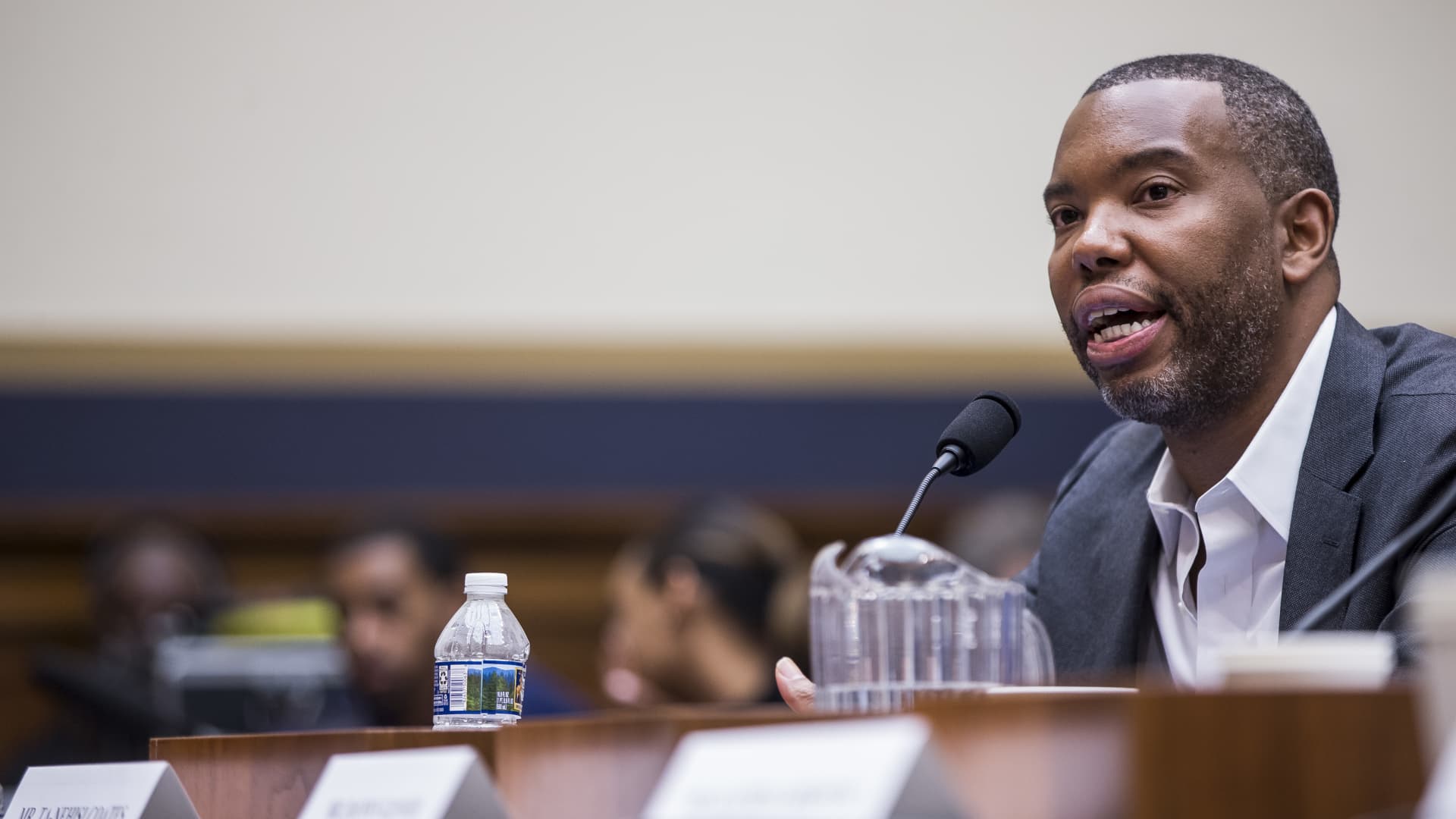 Writer Ta-Nehisi Coates testifies during a hearing on slavery reparations held by the House Judiciary Subcommittee on the Constitution, Civil Rights and Civil Liberties on June 19, 2019 in Washington, DC.