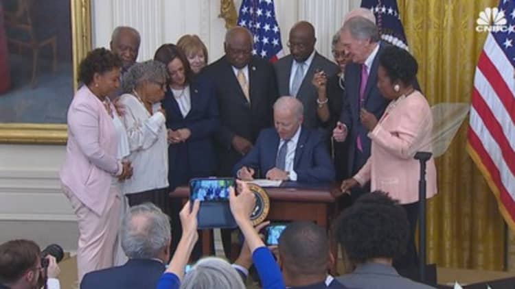 President Biden signs bill to make Juneteenth a federal holiday