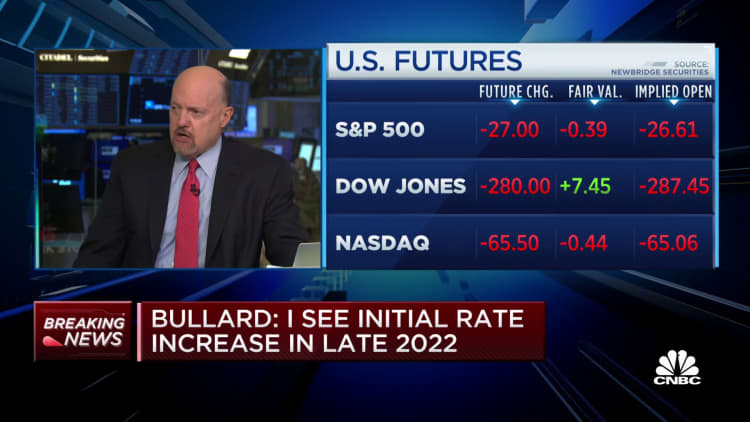 Jim Cramer on how he thinks markets will react to Bullard's comments