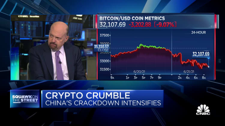 Cramer says he 'sold almost all' of his bitcoin after China's crypto crackdown