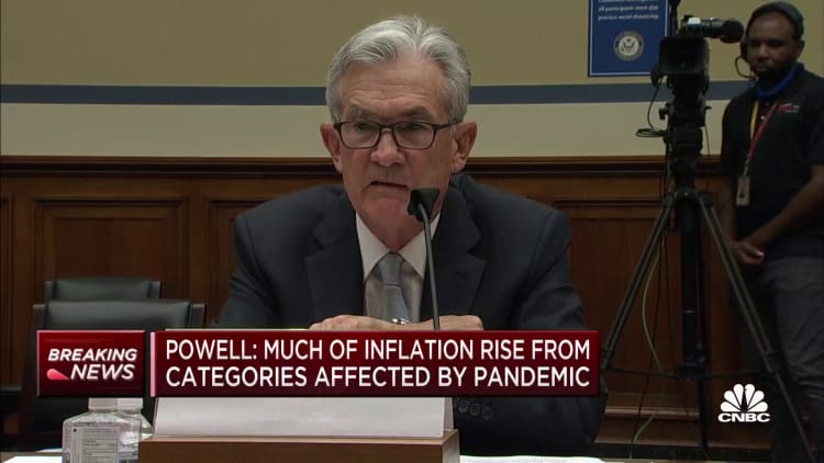 Powell: Much of inflation rise is from categories affected by pandemic