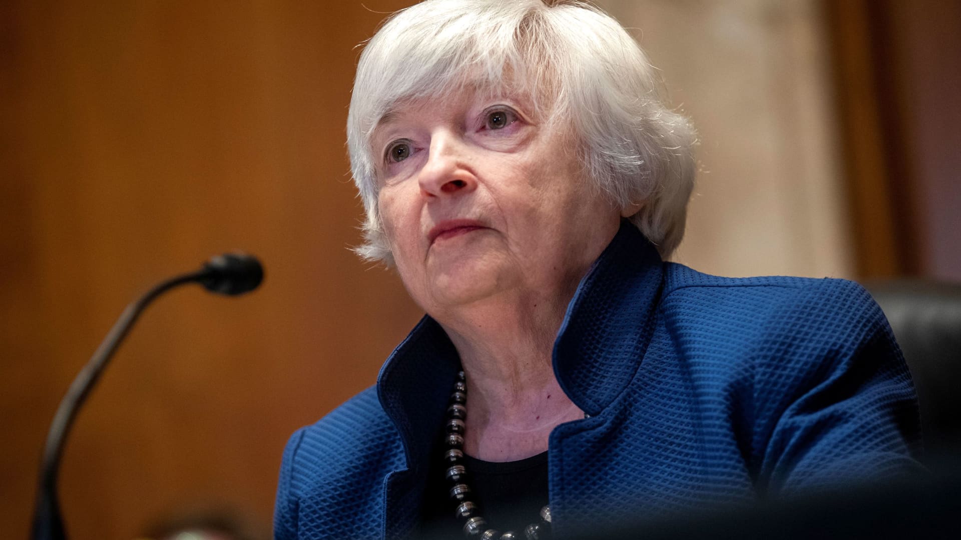 U.S. Treasury Secretary Janet Yellen testifies before the Senate Appropriations Subcommittee on Financial Services about the FY22 Treasury budget request on Capitol Hill, in Washington, DC, June 23, 2021.