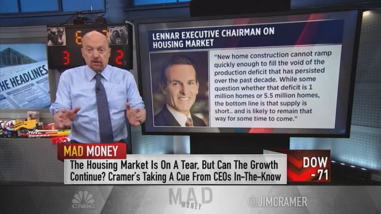 Record high U.S. existing-home prices don't warrant rate hike, Jim Cramer says